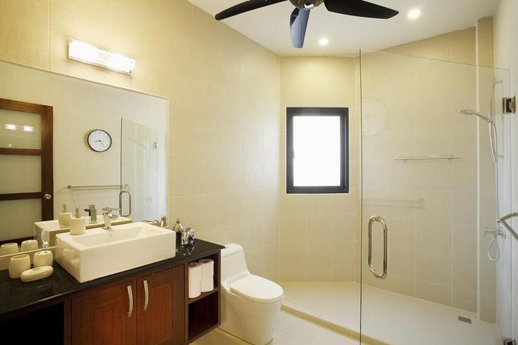 Second bathroom with huge walk-in shower, shared by bedrooms 2 and 3