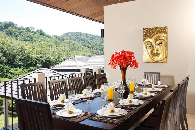 12 seater dining table on the balcony, perfect to enjoy in-house Thai meals